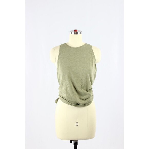Lot of 2 LULULEMON Size 4 All Tied Up Green White Pima Cotton Tie Back Tank Tops - Picture 10 of 16